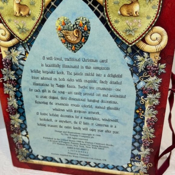 VTG 1998 The Twelve Days of Christmas Song Children's Board Book 6 Panels - Picture 8 of 12